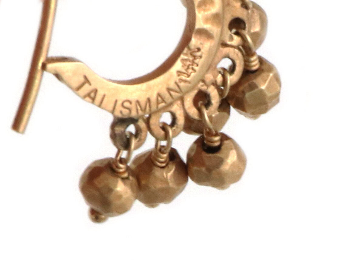 Talisman 14k Yellow Gold Hand Hammered Bead Earrings