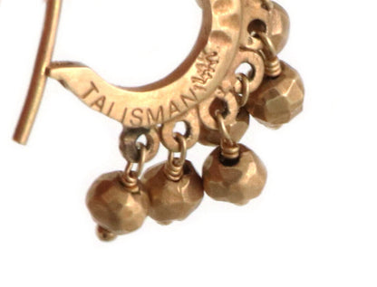 Talisman 14k Yellow Gold Hand Hammered Bead Earrings