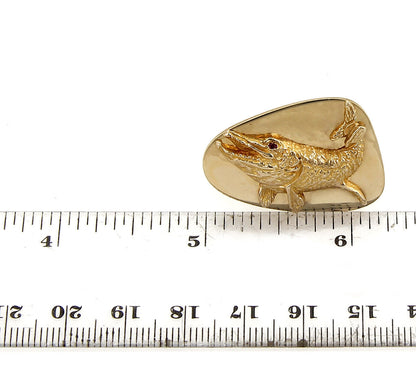 Tiffany & Co. Ruby 14k Yellow Gold Fish Cufflinks