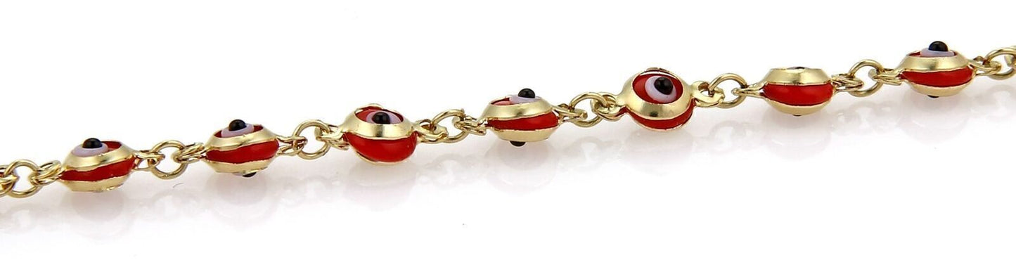Evil Eye Enamel  14k Yellow Gold Bracelet