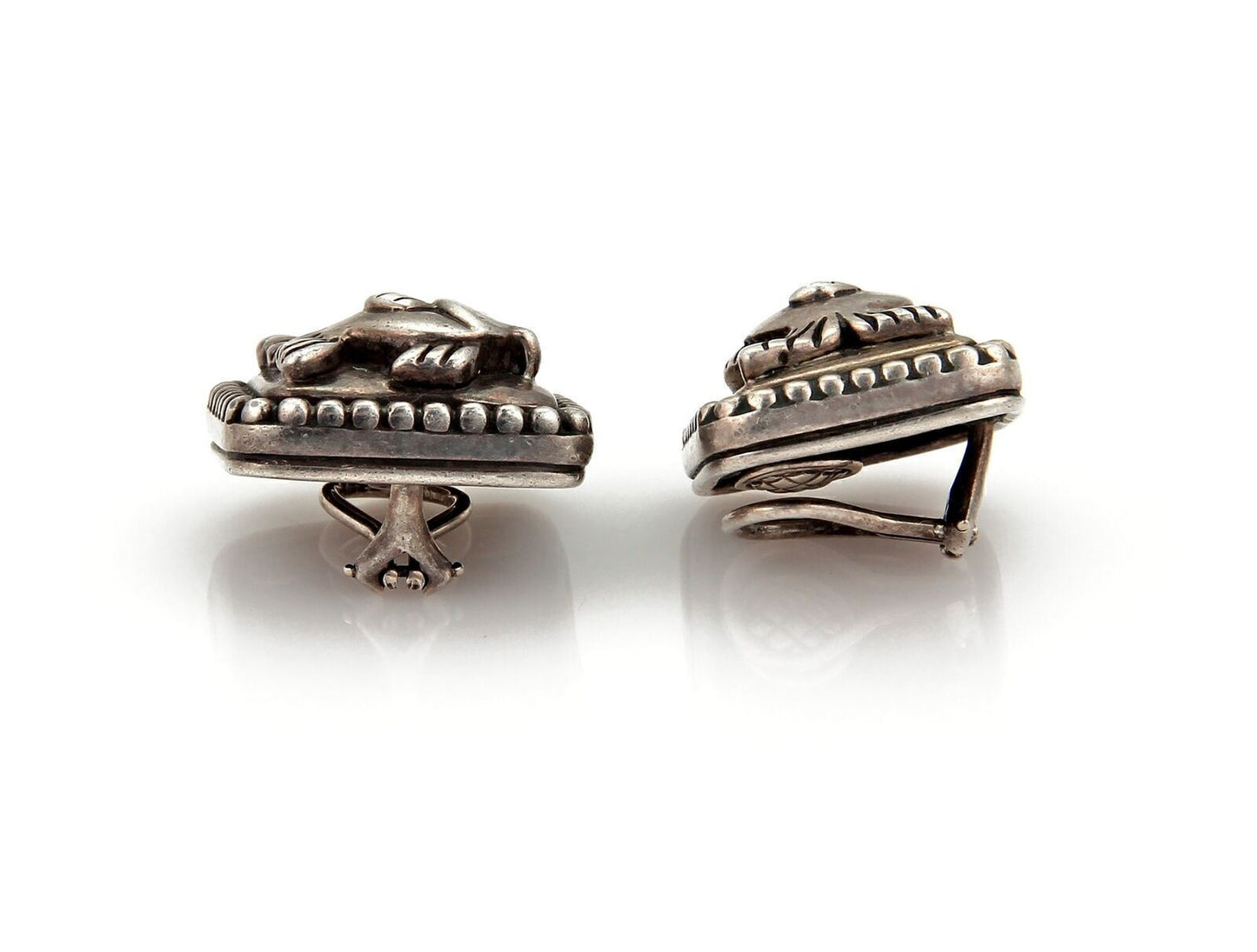 Kieselstein-Cord Sterling Silver Fish Rectangular Shape Clip On Earrings