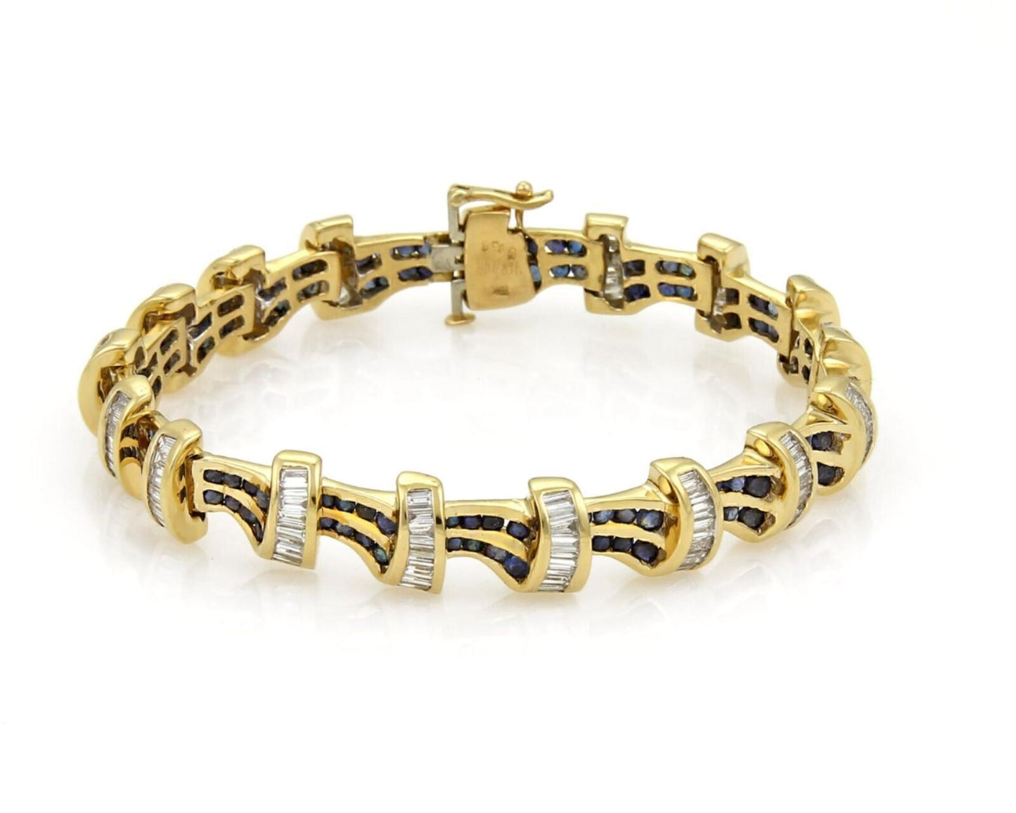 Diamond & Sapphire 18k Yellow Gold Bracelet