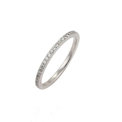 Tacori Diamond 18k White Gold 1.5mm Band Ring - Size 6.5