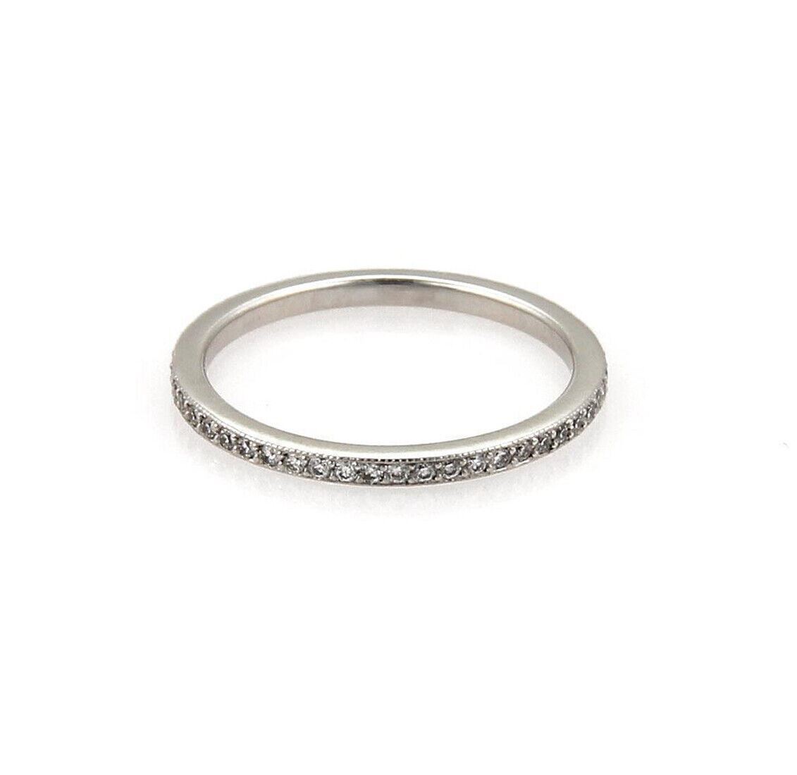 Tacori Diamond 18k White Gold 1.5mm Band Ring - Size 6.5