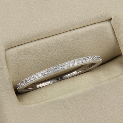 Tacori Diamond 18k White Gold 1.5mm Band Ring - Size 6.5
