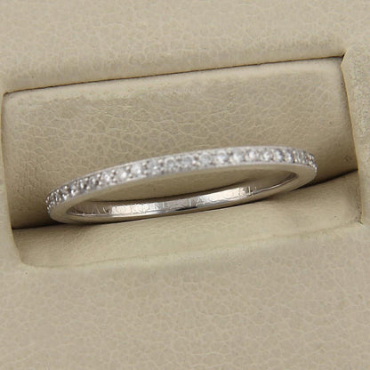 Tacori Diamond 18k White Gold 1.5mm Band Ring - Size 6.5