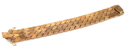 Pyramid Style 18k Rose Gold 22mm Wide Flex Link Bracelet