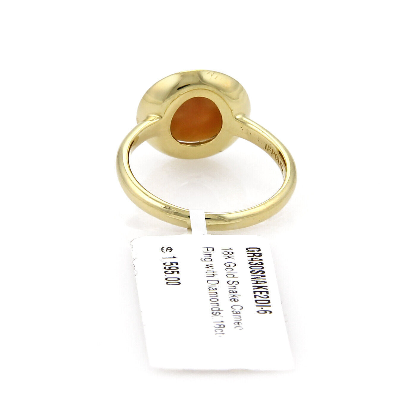 Ippolita Diamond Snake Cameo 18k Yellow Gold Round Ring - Size 6.5