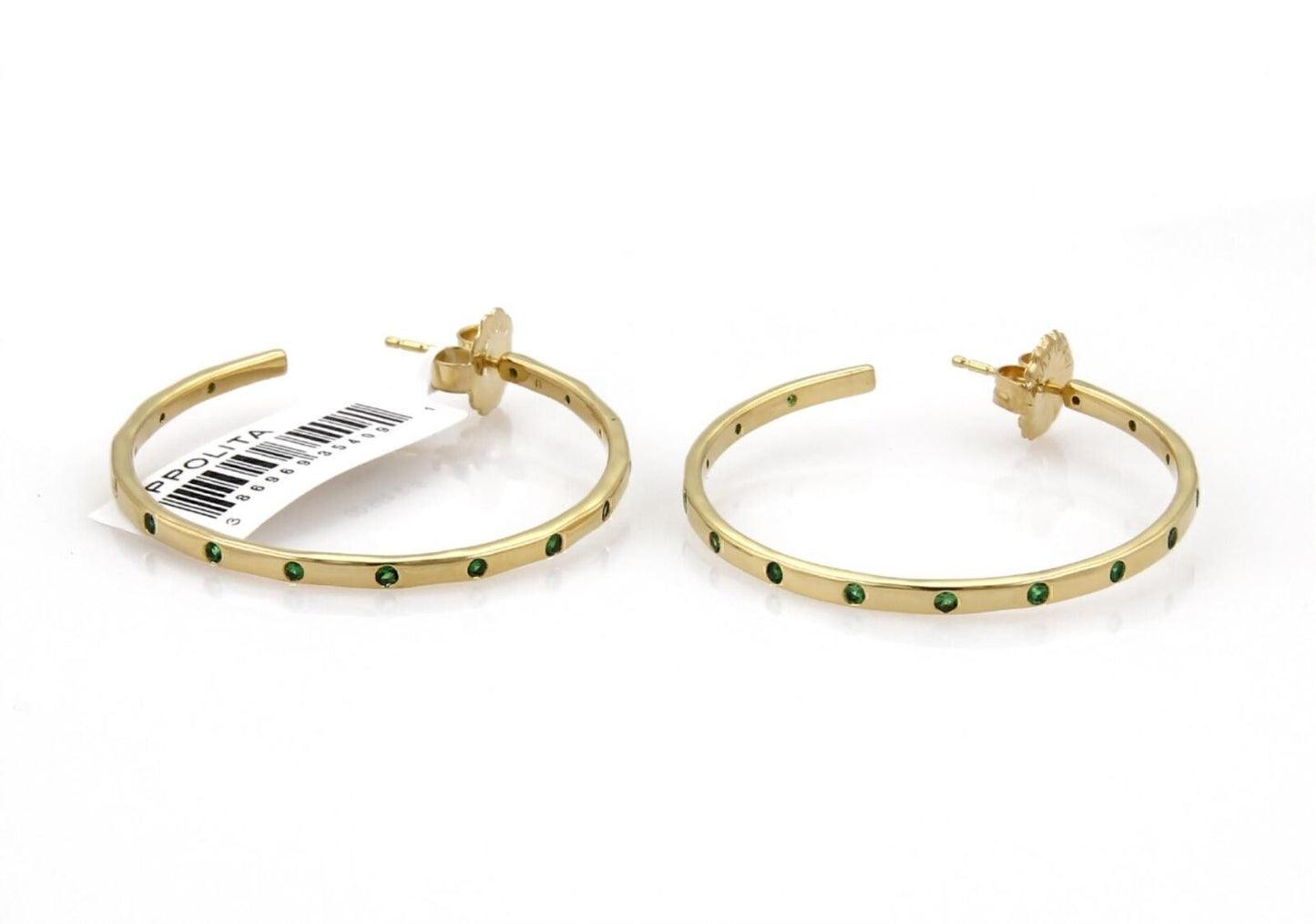 Ippolita Glamazon Stardust Tsavorite 18k Gold Hoop Earrings