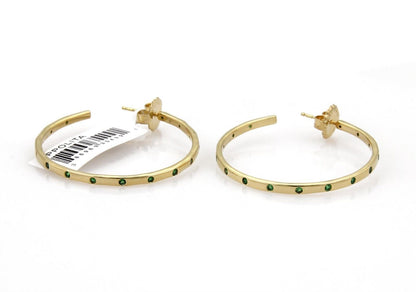 Ippolita Glamazon Stardust Tsavorite 18k Gold Hoop Earrings