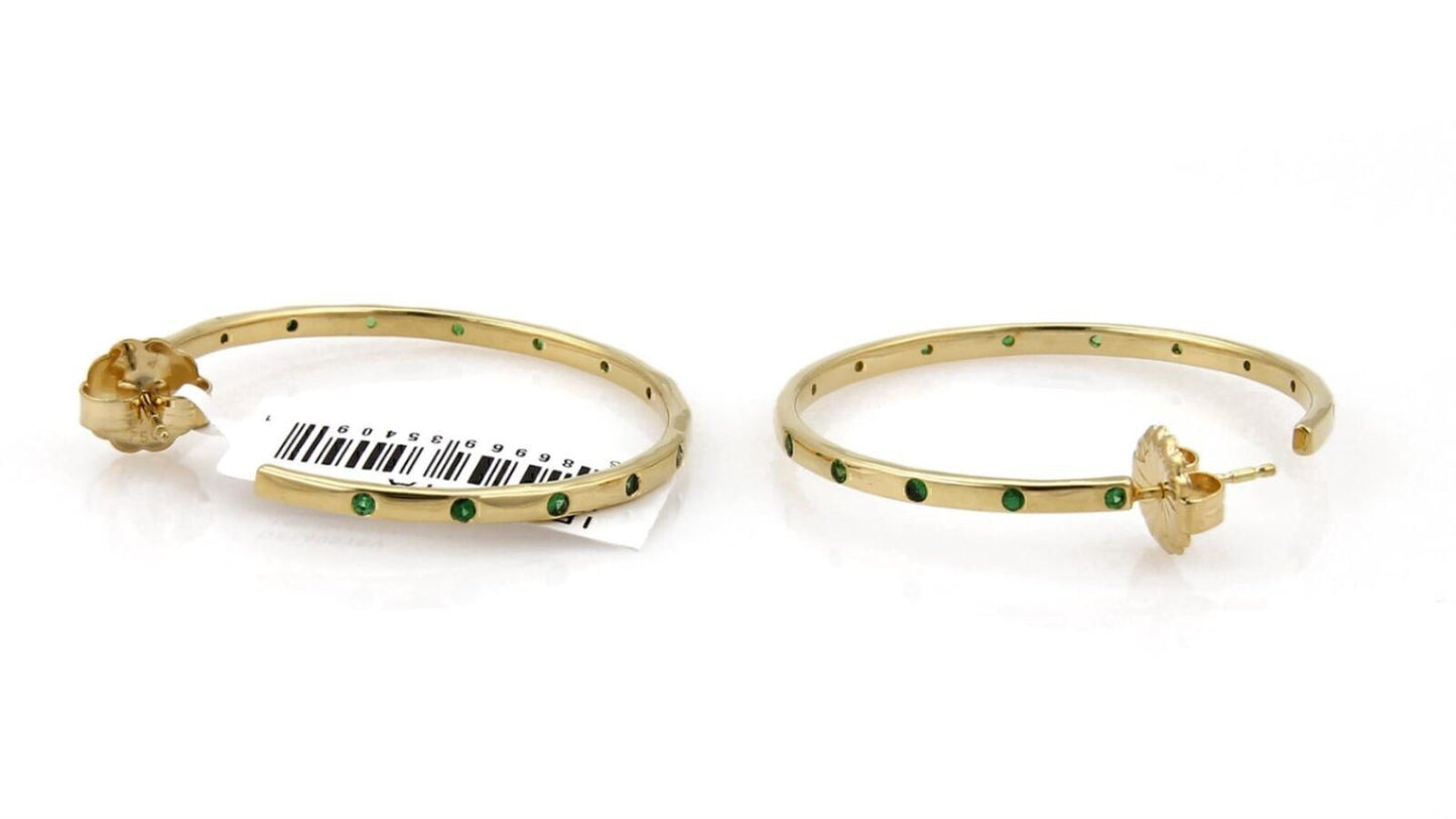 Ippolita Glamazon Stardust Tsavorite 18k Gold Hoop Earrings