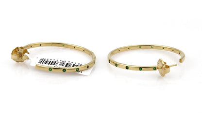 Ippolita Glamazon Stardust Tsavorite 18k Gold Hoop Earrings