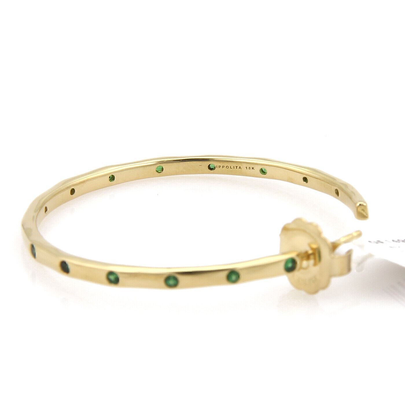 Ippolita Glamazon Stardust Tsavorite 18k Gold Hoop Earrings