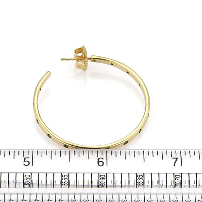 Ippolita Glamazon Stardust Tsavorite 18k Gold Hoop Earrings