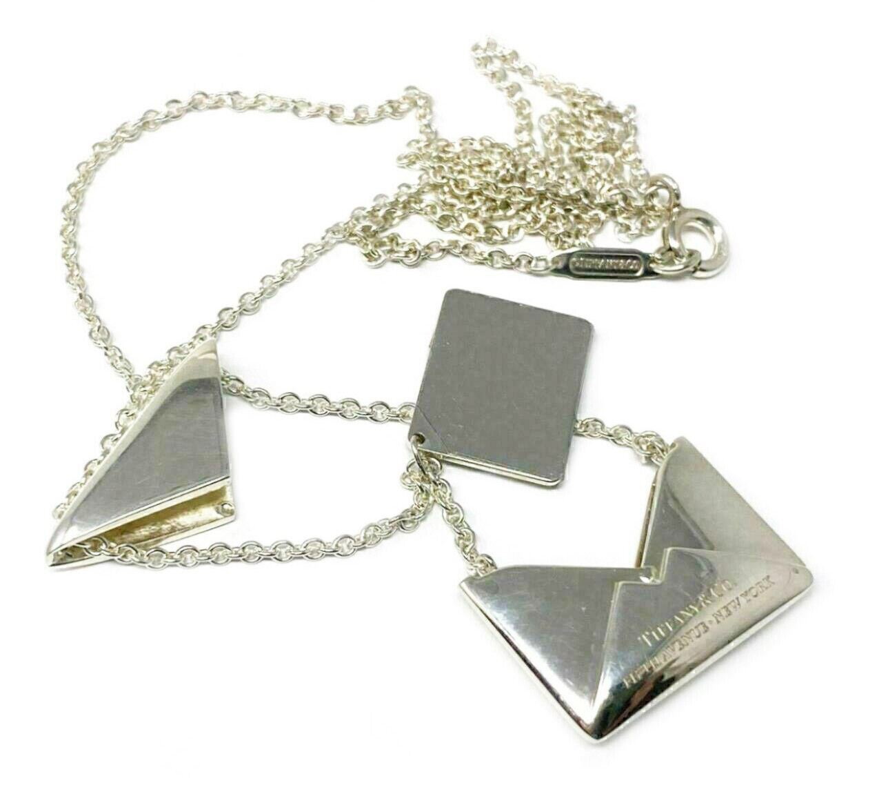 Tiffany & Co. Sweet Nothing Sterling Silver Envelope Movable Letter Necklace