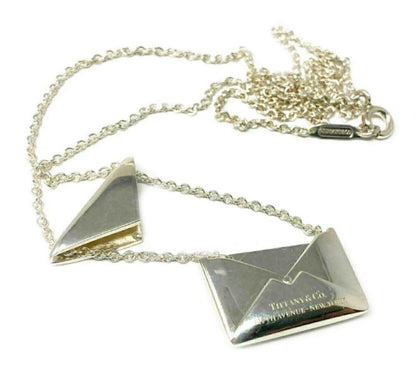 Tiffany & Co. Sweet Nothing Sterling Silver Envelope Movable Letter Necklace