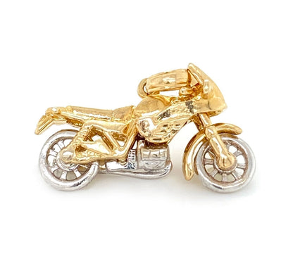 Motorcycle 14k Gold  Charm Pendant