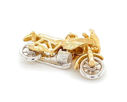 Motorcycle 14k Gold  Charm Pendant
