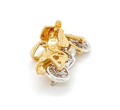 Motorcycle 14k Gold  Charm Pendant
