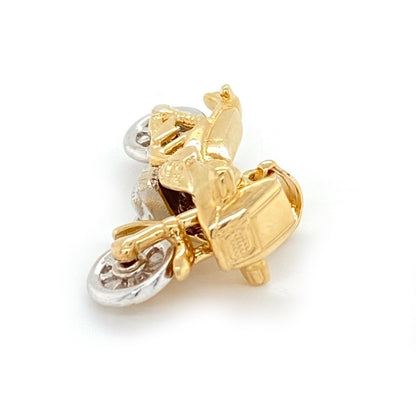 Motorcycle 14k Gold  Charm Pendant