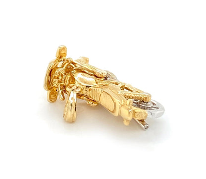 Motorcycle 14k Gold  Charm Pendant
