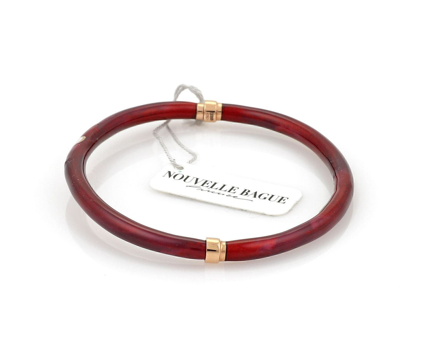 Nouvelle Bague Red White Enamel 18k Gold & Sterling Bracelet