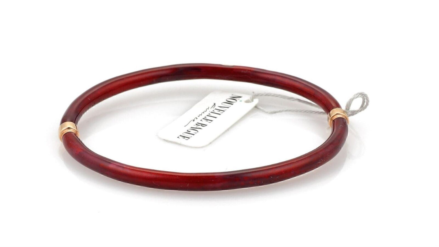 Nouvelle Bague Red White Enamel 18k Gold & Sterling Bracelet