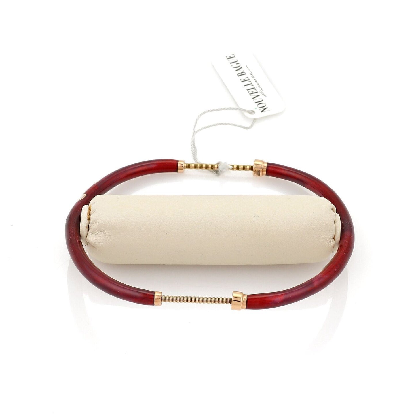 Nouvelle Bague Red White Enamel 18k Gold & Sterling Bracelet