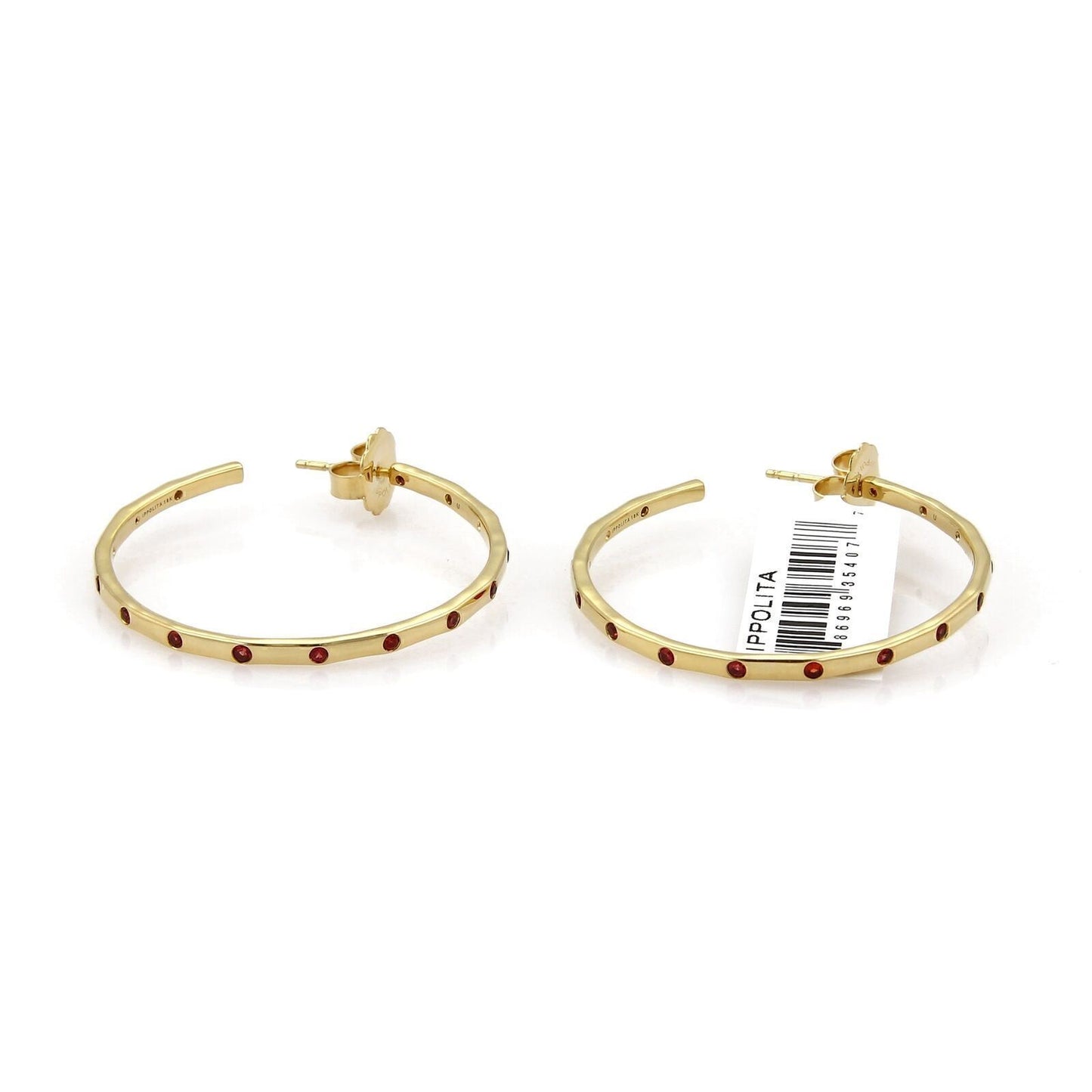 Ippolita Glamazon Stardust Orange Sapphire 18k Gold Hoop Earrings