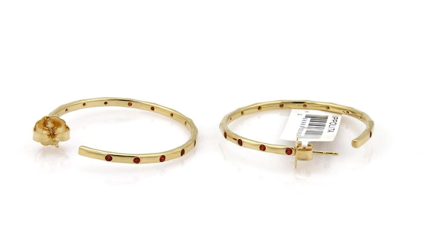 Ippolita Glamazon Stardust Orange Sapphire 18k Gold Hoop Earrings