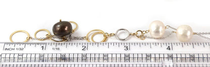 Collana C. Perle Diamond 18k Two Tone Gold Fancy Dangle Pendant Necklace