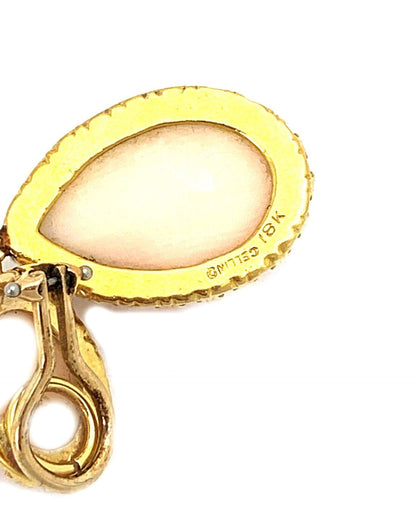 Cellini Coral 18k Yellow Gold 2 Tier Drop Dangle Earrings