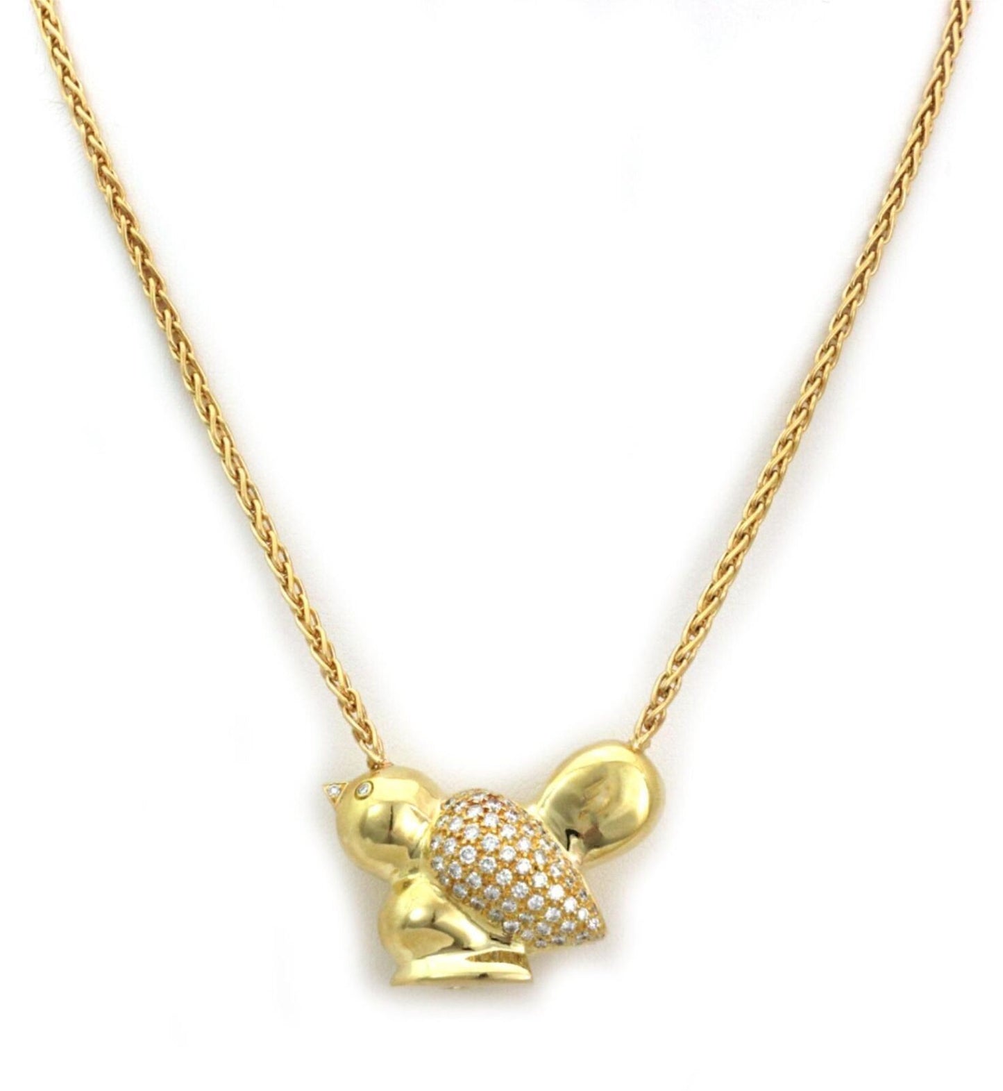 Nemacolin Bird Diamond 18k Yellow Gold Long Pendant Necklace