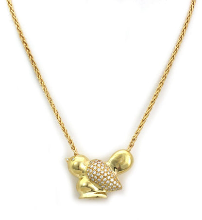 Nemacolin Bird Diamond 18k Yellow Gold Long Pendant Necklace