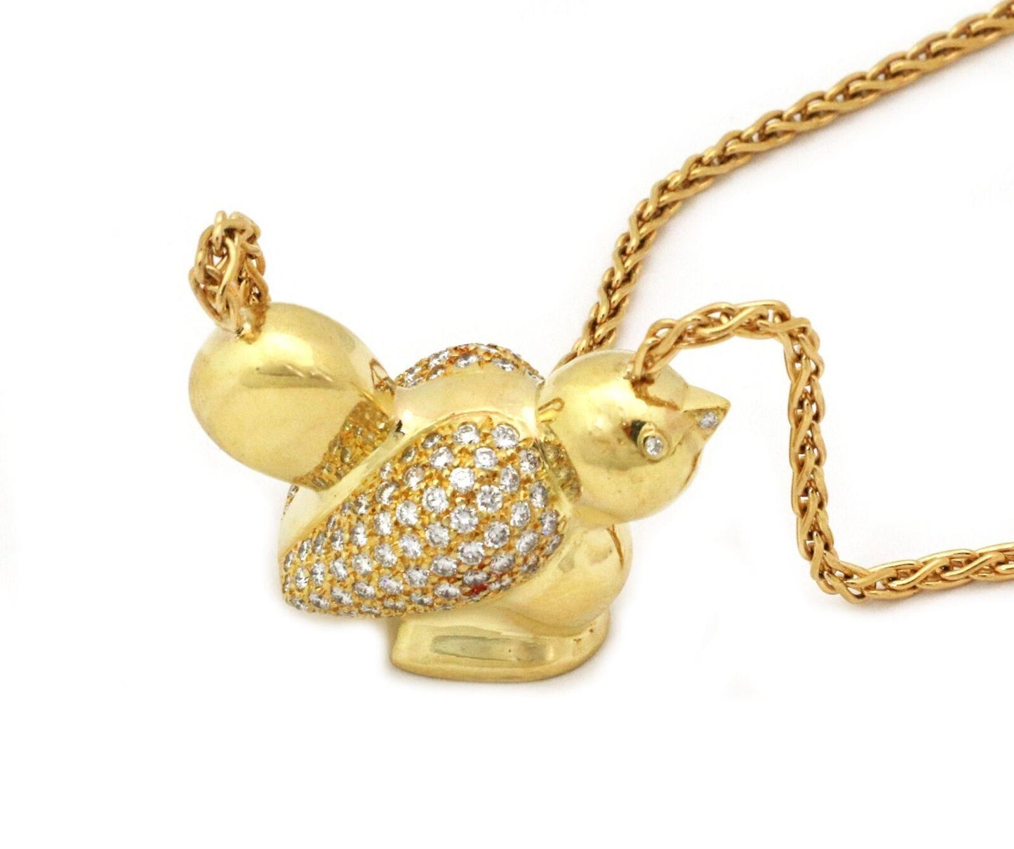 Nemacolin Bird Diamond 18k Yellow Gold Long Pendant Necklace