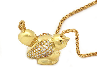 Nemacolin Bird Diamond 18k Yellow Gold Long Pendant Necklace