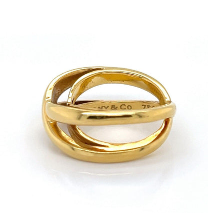 Tiffany & Co. 18k Yellow Gold Double X Crossover Band Ring - Size 5