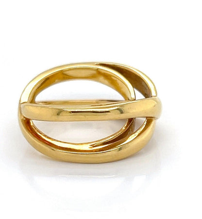 Tiffany & Co. 18k Yellow Gold Double X Crossover Band Ring - Size 5