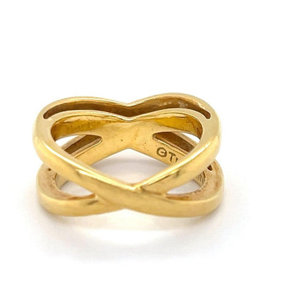 Tiffany & Co. 18k Yellow Gold Double X Crossover Band Ring - Size 5