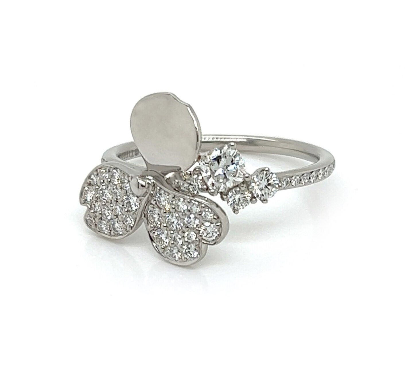 Tiffany & Co. Paper Flower 0.56ct Diamond Platinum Floral Ring - Size 7