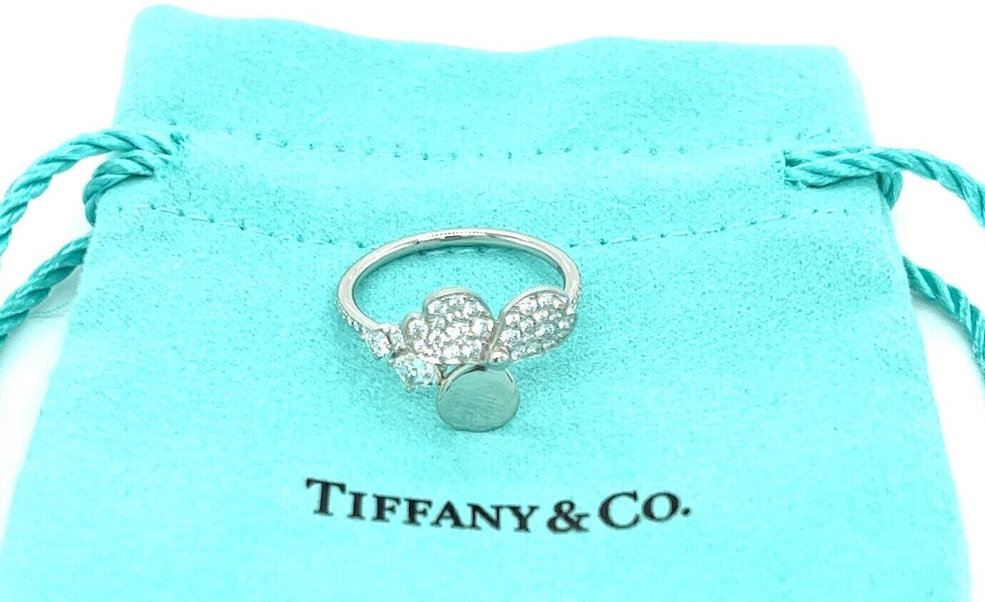 Tiffany & Co. Paper Flower 0.56ct Diamond Platinum Floral Ring - Size 7