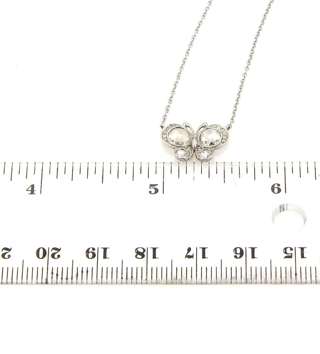Tiffany & Co. Enchant Platinum Diamond Butterfly Pendant Necklace
