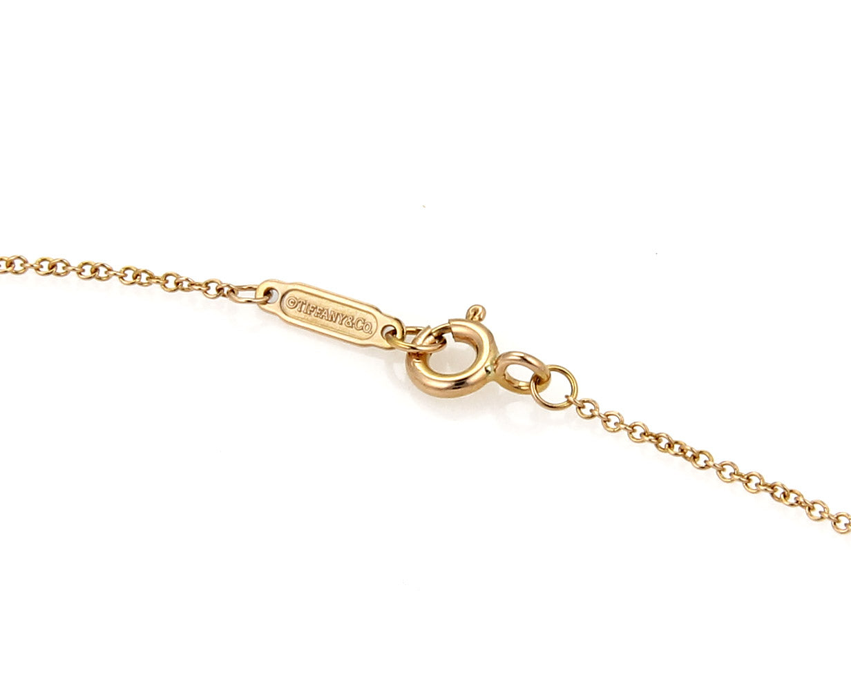 Tiffany & Co. Metro Diamond Mini Cross 18k Rose Gold Pendant Necklace