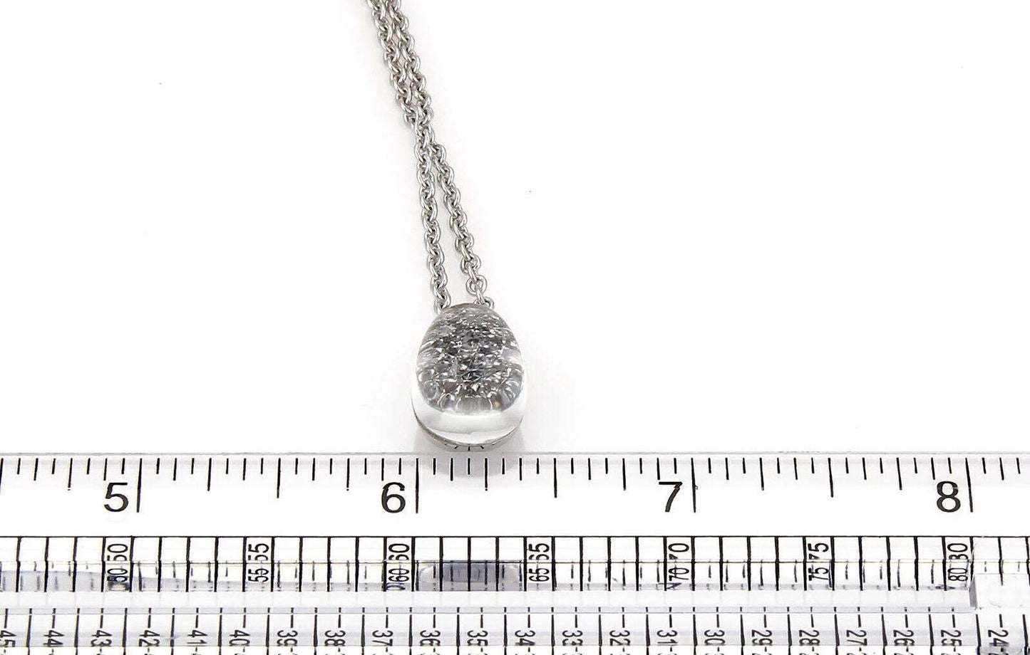 Cartier 18k White Gold Myst Diamond Rock Crystal Pendant Necklace