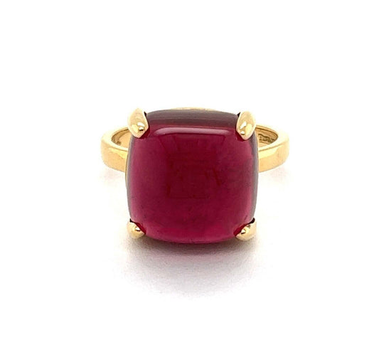 Tiffany & Co. Picasso Sugar Stacks Large Rubellite 18k Yellow Gold Ring Size 7