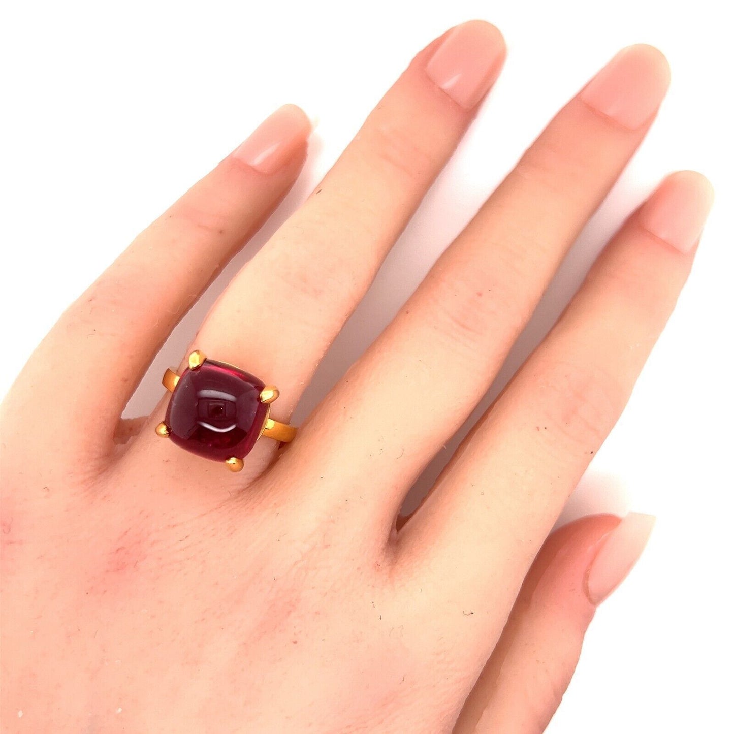 Tiffany & Co. Picasso Sugar Stacks Large Rubellite 18k Yellow Gold Ring Size 7