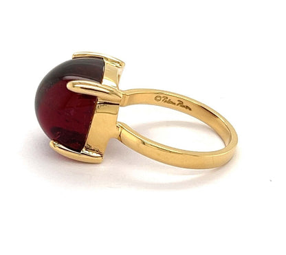 Tiffany & Co. Picasso Sugar Stacks Large Rubellite 18k Yellow Gold Ring Size 7