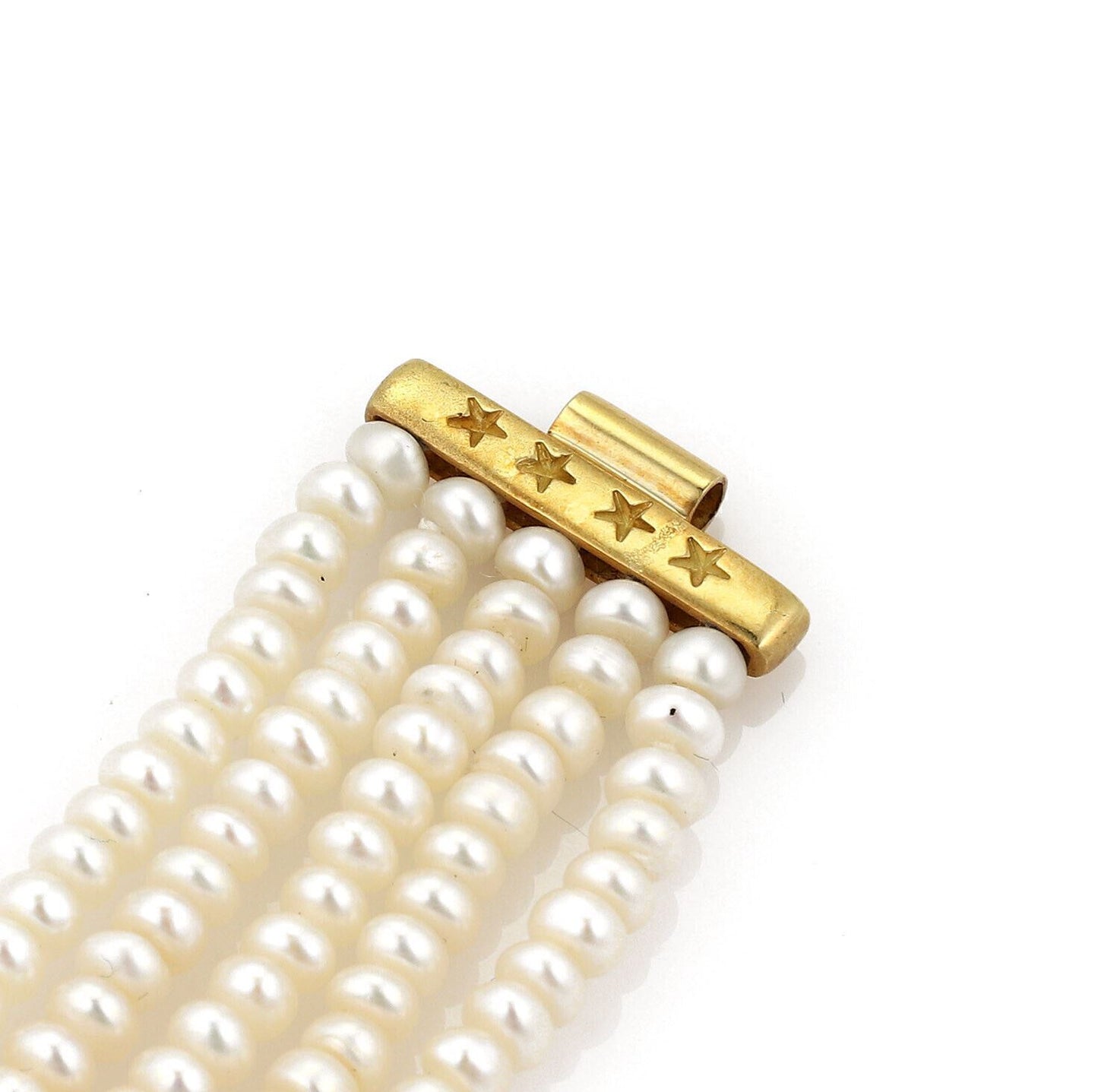 H.Stern Diamond Pearls 5 Strands 18k Gold Leaf Choker Necklace Bracelet Set