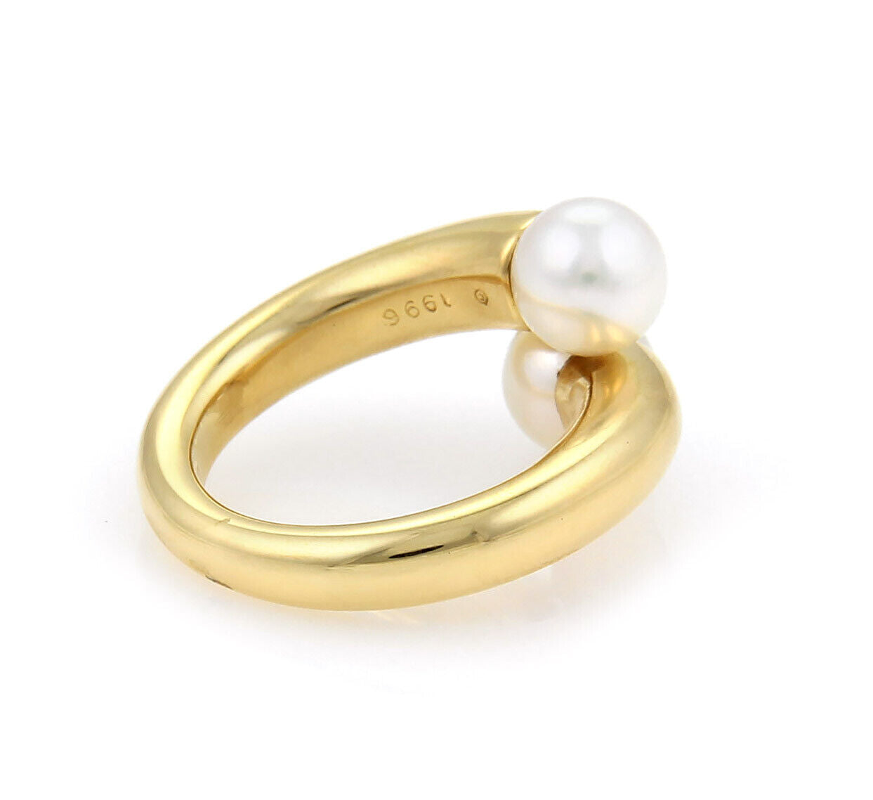 Cartier 18k Yellow Gold Toi et Moi Akoya Pearls Bypass Ring