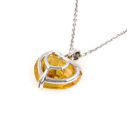 Chopard Happy Diamond Yellow Stone Heart 18k White Gold Pendant